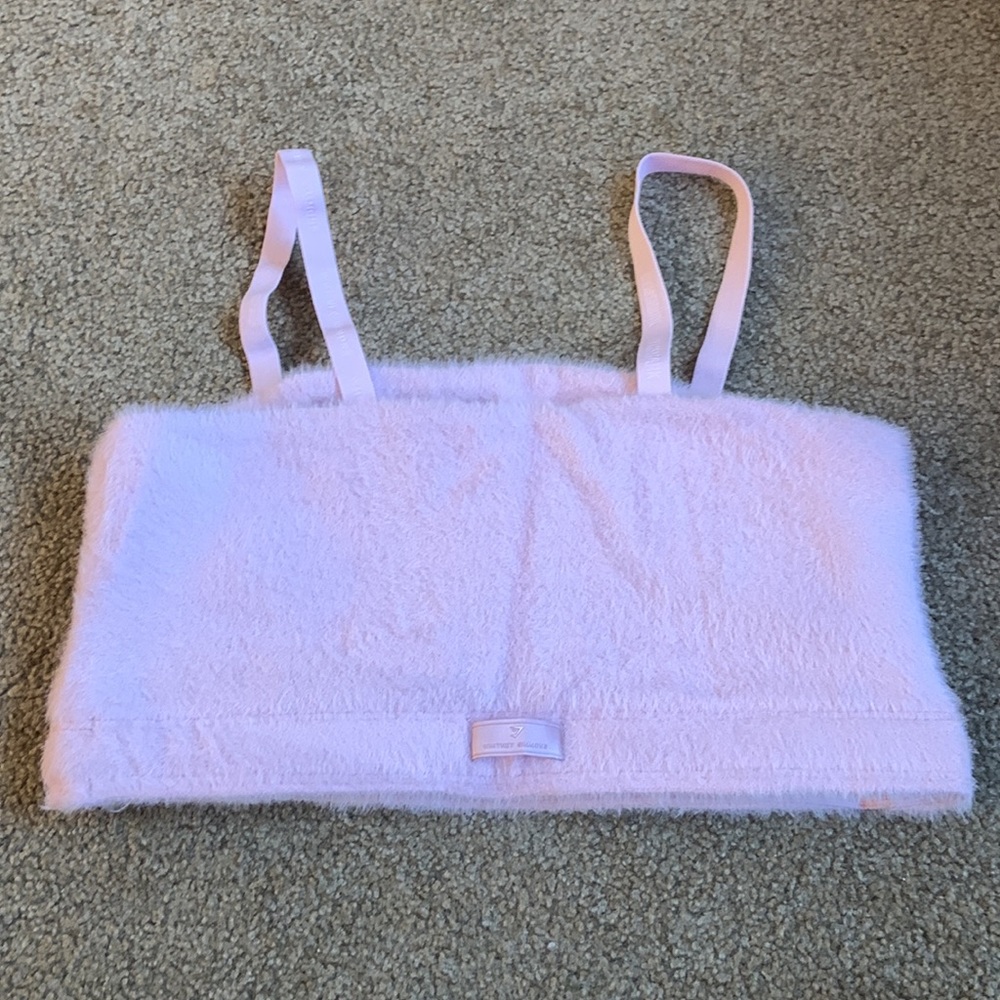 Whitney Simmons x Gymshark Petal Pink Eyelash Bandeau Bra - Picture 2 of 4